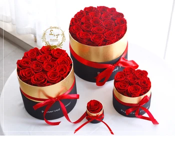 Geriausias Motinos Diena Dovana Eternal Rose Langelyje Konservuoti Nekilnojamojo Rožių Žiedų su Box Set Romantiška Valentino Dirbtinės Gėlės