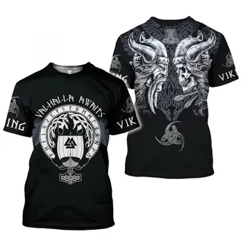 2021 m. vasarą naujas vyrų viking 3DT shirt spausdinti drabužių, karšta tendencija punk t-shirt harajuku vyrų viršų