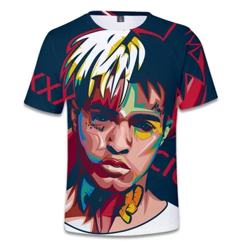 2021 m. R. I. P Xxxtentacion Hip-Hop Reperis Xxxtentacion 3D Print T-Shirt Vyrai Moterys Mados Streetwear Harajuku Hip-Hop T Shirts