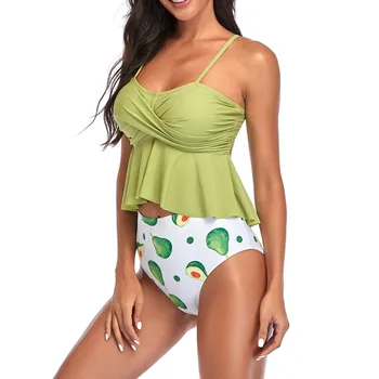 Naujas Sijonas Stilius Padalinta Bikini Komplektas Aukšto Juosmens maudymosi kostiumėlį, Pynimas Lapų Paplūdimio Moterų maudymosi Kostiumėliai, 2021 M. Vasaros Maudymosi Kostiumėlis Dviejų dalių Kostiumai