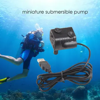 Žemas Triukšmo USB Micro Povandeninis Siurblys DC3.5V-9V 3W Akvariumo Žuvų Bakas Fontanas, Tvenkinys, Panardinami Vandens Siurblys Sodo Žuvų Tvenkinys