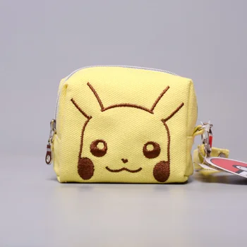 8cm Pokmon Anime Paveikslas tas Pats Squirtle Charmander Bulbasaur Pikachu Drobės Monetos Rankinėje Mokymosi Maišelį Klavišą Atveju