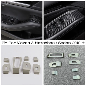 Automobilio Salono Apvadu Langų Pakėlimo Mygtuką Perjungti Skydelio Dangtelį Apdaila 7PCS Priedai Tinka Mazda 3 Sedanas Sedanas 2019 2020