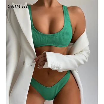 GNIM Seksualus Bandeau Bikini maudymosi Kostiumėliai Moterims, Push Up Dviejų dalių 2021 Naujas Stilius Kietas Brazilijos maudymosi kostiumėlį Moterų Paplūdimio Biquini Rinkinys