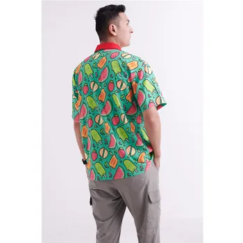 Havajų Shirt Mens Marškinėliai Moterims Arbūzas Žalia Streetwear HIp-Hop Chemise Homme Camisa Masculina Spausdinti Medvilnės Marškinėliai Vyrams