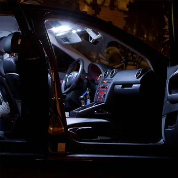 18pcs Balta Canbus LED Lemputes, Interjero Skaityti Dome Light Kit BMW 3 Serija E46 Sedanas Kosmetinis Veidrodėlis Kamieno Lempos
