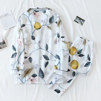 2021 Japonijos Naujas Stilius Ponios Vasaros Pižama Dviejų dalių Viskozės Didelių Gėlių Plonas, Elegantiškas Namų Paslauga Tiktų Palaidi Sleepwear