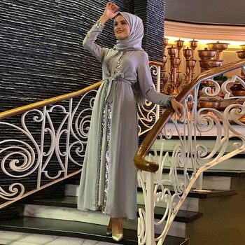 Abaja Saudo Arabija Ramadanas Mados China Diržo Cardigan Moterų Apdaras Musulmonų Moterų Ilgas Sijonas Islamo arabų Suknelė Kaftan Skraiste