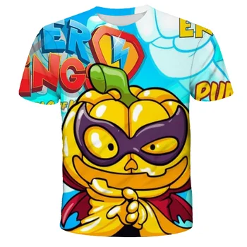 3D Spausdinimo Super Zings Marškinėliai Mergaitėms Berniukai Vasarą Vaikai Anime ir Animacinių filmų T-shirt Vaikų trumpomis Rankovėmis, Superzings vaikas viršūnės