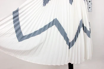 JSXDHK 2021 kilimo ir tūpimo Tako Dizaineris Moterų Plisuotos Nėrinių Suknelė autoportretas Šifono Kratinys ilgomis Rankovėmis Derliaus Tuščiaviduriai Iš 