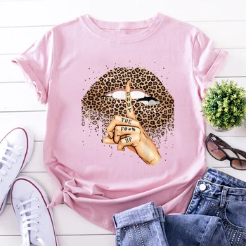 Merginos Viršūnes Tee Moterų Leopard Kaukolė Grafinis Atspausdintas Black T-shirt Harajuku Moterų Vasaros Mados Trumpas Rankovės Atsitiktinis Marškinėliai