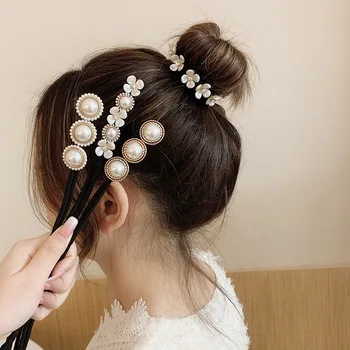 2021Vintage Shell Perlų Staigius Gera Šukuosena Plaukų Stick Moterų Elegantiškas Plaukų Scrunchies Gėlių Plaukų Formuotojas Priemonės, Plaukų Aksesuarai