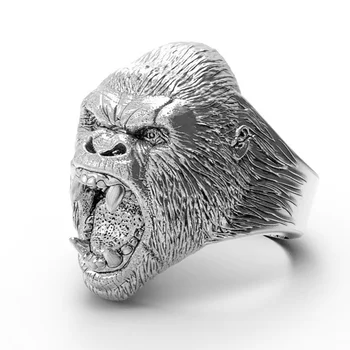 2021 Naujas Gorila Kaukolė Lydinio Žiedas Vyrams Retro Perdėti Asmenybės Mados vyriški Žiedai, Papuošalai, Aksesuarai,