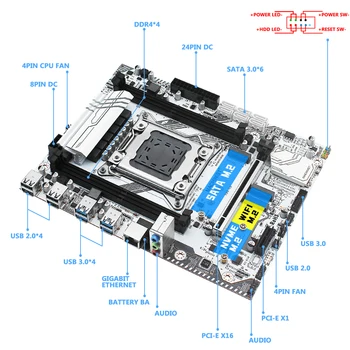 STAKLININKAS X99 plokštė LGA 2011-3 su dviguba M. 2 Paramos keturių kanalų DDR4 RAM E5 2678 V3 E5 2620 2650 V3 procesorius X99-K9