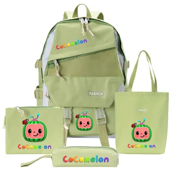 CoCoMelon JJ cartoon mokyklos maišą keturių dalių mielas spausdinti studentas mokyklos bag kuprinė pen maišelį sporto raišteliu pocket krepšys