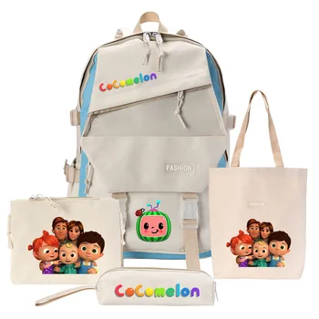 CoCoMelon JJ cartoon mokyklos maišą keturių dalių mielas spausdinti studentas mokyklos bag kuprinė pen maišelį sporto raišteliu pocket krepšys