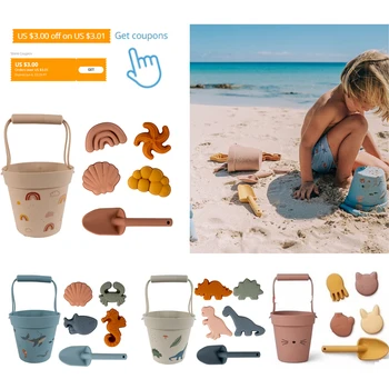 Vaikai Smėlio Žaislų Rinkinys Silikono Paplūdimio Žaislas Kūdikiui Žaisti Vandens Įrankis su Kastuvą smėlio dėžių Vaikams Berniukų, Mergaičių Vasaros Lauko Žaidimas