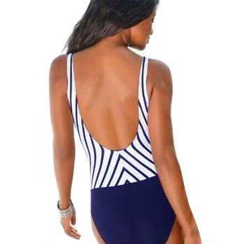 Dryžuotas Bikini Paplūdimys vientisi maudymosi kostiumėlį, Seksualios Moterys, maudymosi Kostiumėliai, V-kaklo Bikini Komplektas 2021 Bodysuit Monokini Moterų Biquini Maudymosi Kostiumas