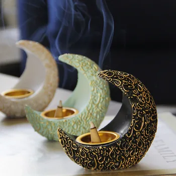 Aromaterapija krosnis Artimųjų Rytų Arabų Ramadanas dervos, smilkalų degiklis senovės ir elegantiškas Europos stiliaus darbastalio dekoro žvakidė
