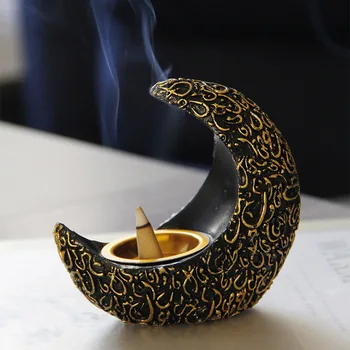 Aromaterapija krosnis Artimųjų Rytų Arabų Ramadanas dervos, smilkalų degiklis senovės ir elegantiškas Europos stiliaus darbastalio dekoro žvakidė