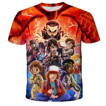 Svetimas Dalykų 3 Anime Simbolių Vaikų Marškinėliai 3D Spausdinimo Marškinėliai kūdikių футболка Įdomus Vaikų Viršūnes Karšto TV Serialas Camiseta