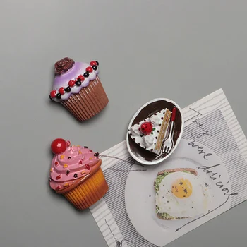 Creative 3d braškių vaisių pyragas šaldytuvas magnetai, šaldytuvas lipdukai modeliavimas maisto šaldytuve apdailos pranešimą lipdukai