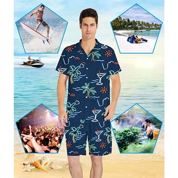 Logotipą Viršūnės Vasarą Mens Holiday Beach Stiliaus Trumpomis Rankovėmis Havajų Marškinėliai Atsitiktinis Modelio Spausdinti Marškinėliai Vyrams Palaidinė Laisvas