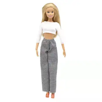 1/6 BJD Doll Drabužius Juoda Pasėlių Top ilgomis Rankovėmis Marškinėliai Aprangą Barbie Drabužių 11.5