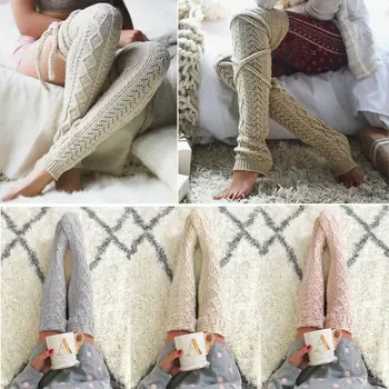 4 Stilius Mada Žiemos Moterų Kojinės, Getrai, Ilgos Kojinės aukštakulniais Moterų Kojinės Šiltas Virš Kelio Kojinės Moterims Broilerių
