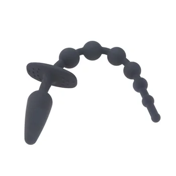 Naujas silikoninis dvivietis vadovas massager 8 kamuoliukų analinis butt plug karoliukai massager vandeniui išangę erotinis sekso žaislais vyrams, moterims gėjų