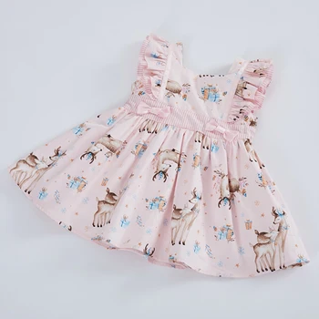 Naujas 2021 M. Vasarą Kūdikių Mergaičių Rankovių Spausdinimo Suknelės Vaikams, Vaikams Mergaitė Princesė Dress Drabužiai Vaikams Mergaitėms Šalis Suknelė