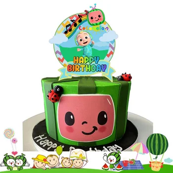 Naujas Cocomelon Gimtadienio Dekoracijos Vaikams Cupcake Pyragas Topper Berniukų, Mergaičių Laimingas Gimtadienio Baby Shower Pyragas Prekes