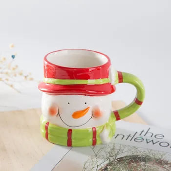 Kalėdų Puodelis Kavos, Pieno Pusryčių Puodelis Sniego Keramikos Arbatos Puodelio Animacinių filmų 3D Gyvūnų Kalėdų Dovana Vandens Puodelį Office Drinkware