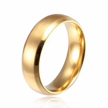 QianBei Mados Moterų Sainless Plieno Žiedas Paprastas Aukso Spalvos Žiedais, Moterų, Vyrų Valentino Dienos dovanų Mėgėjams JAV Dydis 7-12