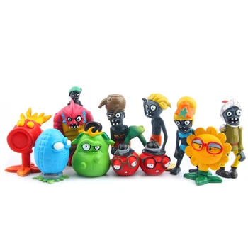 10vnt/Daug Augalai vs Zombies PVZ Paveikslas Žaislai Augalų ir Zombių Skvošas Cherry Bomb PVC figūrėlių Kolekcija Modelis Žaislas