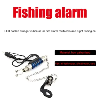 Karpių Žvejybos Swinger Nustatyti Bite Signalizacijos Pakaba Swinger 4 Spalvų LED Indikatorius, Apšviestas Karpių Žvejybos Reikmenys Užtrauktukas Atveju