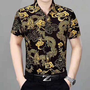 Atspausdinta marškinėliai 2021 mados vyrų Britų stiliaus trumpomis Rankovėmis suknelė marškinėliai aukštos kokybės atsitiktinis slim vyriški drabužiai, marškinėliai