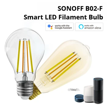 SONOFF B02-F-ST64/A60 Smart Lemputė E27 Bazė Energijos Taupymas Smart LED Kaitrinės Lemputės Derliaus Išvaizdą Žvalgybos LED Lempos