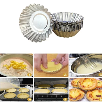 10vnt Nonstick Ripple Aliuminio Lydinio Dvipusis Kiaušinių Pyragas Pelėsių,Gėlių Formą, Daugkartinio naudojimo Pyragas Visos Bakeware Pelėsių, Virtuvės Reikmenys