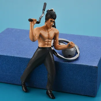 Kūrybos Bruce Lee Kung Fu Keychain 6 stilius žinomas asmuo Key Chain Gerbėjų Pakabukas surinkimo Atmintį automobilių paketų prižiūrėtojų raktinę Pakabukas Dovanos