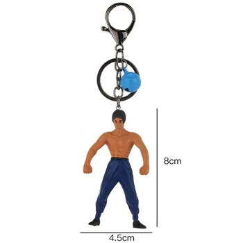 Kūrybos Bruce Lee Kung Fu Keychain 6 stilius žinomas asmuo Key Chain Gerbėjų Pakabukas surinkimo Atmintį automobilių paketų prižiūrėtojų raktinę Pakabukas Dovanos