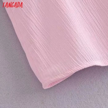 Tangada Moterys, Rožinė Siuvinėjimų Romantiška Palaidinė Marškinėliai trumpomis Rankovėmis 2021 Elegantiškos Moteriškos Marškinėliai Topai 3H581
