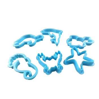6pcs/set Plastiko Gyvūnų Jūros Padaras Cookie Cutter Cukraus Amatų Pelėsių Vaikams Šokoladinių Sausainių Pelėsių Dekoratyvinis Įrankis