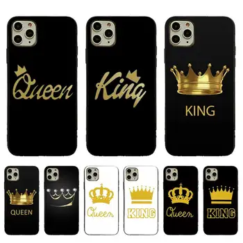 Yinuoda Karalius ir Karalienė Pora Telefono dėklas Soft Case For iPhone 11pro 12pro MAX 8 7 6 6S Plus X XS MAX 5 5S SE XR Fundas Rubisafe