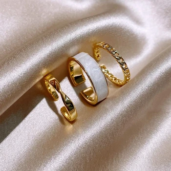 2020 Naujų Gotikinio stiliaus trijų dalių atidaryti žiedas mados korėjos moterų papuošalai Europos ir Amerikos vestuves seksualus žiedas studentas