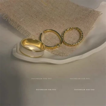 2020 Naujų Gotikinio stiliaus trijų dalių atidaryti žiedas mados korėjos moterų papuošalai Europos ir Amerikos vestuves seksualus žiedas studentas