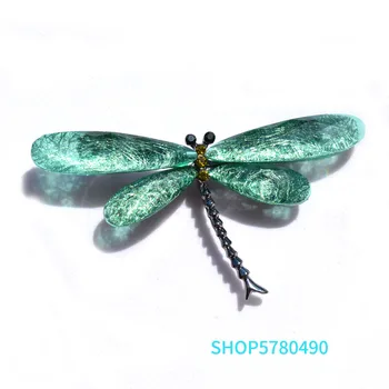 Žalia Spalva Dragonfly Sagė Moterims, Elegantiškas Kristalų Segė Krūties Pin Ponios Dovanų Šalis Suknelė Aksesuarai, Mados Juvelyrika
