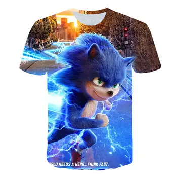 2021 naujas vasaros Sonic 3D vyrų, moterų ir vaikų laisvalaikio t-shirt banga