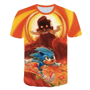 2021 naujas vasaros Sonic 3D vyrų, moterų ir vaikų laisvalaikio t-shirt banga