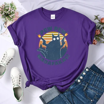 Gatvės Mados Pew Pew Madafakas T-Shirt Mados Prekės Ženklo Marškinėlius Moteriški Vasaros Patogus Tshirts Kvėpuojantis Atsitiktinis Moterų Topai